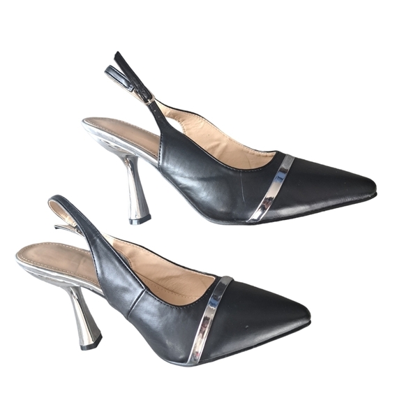 Frank Mully Women's Slingback shoes Closed Pointed Toe Formal PROM Wedding 7.5 - Picture 2 of 11